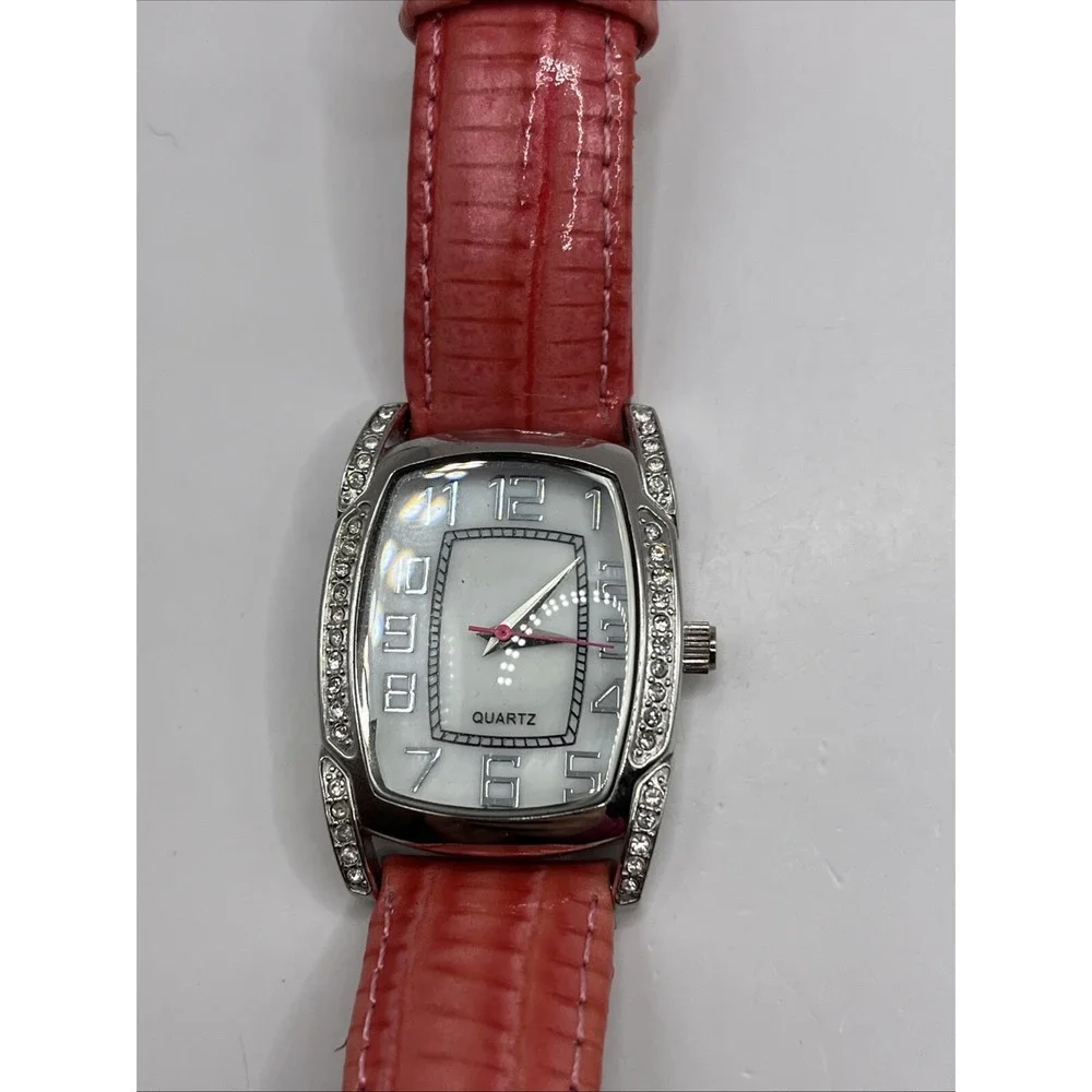 Embassy Gruen Women's Watch‎ 28mm Case MOP Dial Pink Leather Band- New Battery